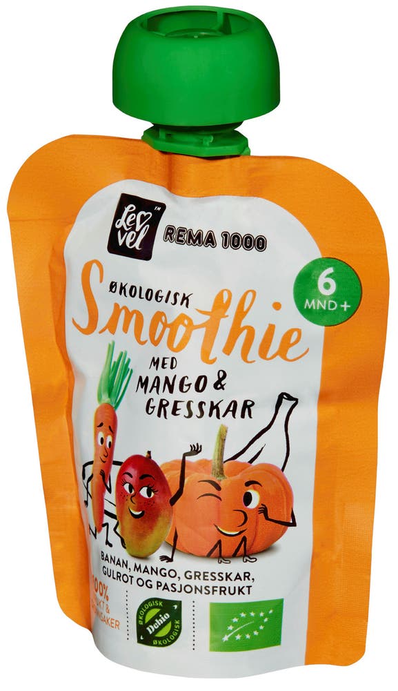 REMA 1000 Lev Vel Smoothie Mango & Gresskar Fra 6 mnd