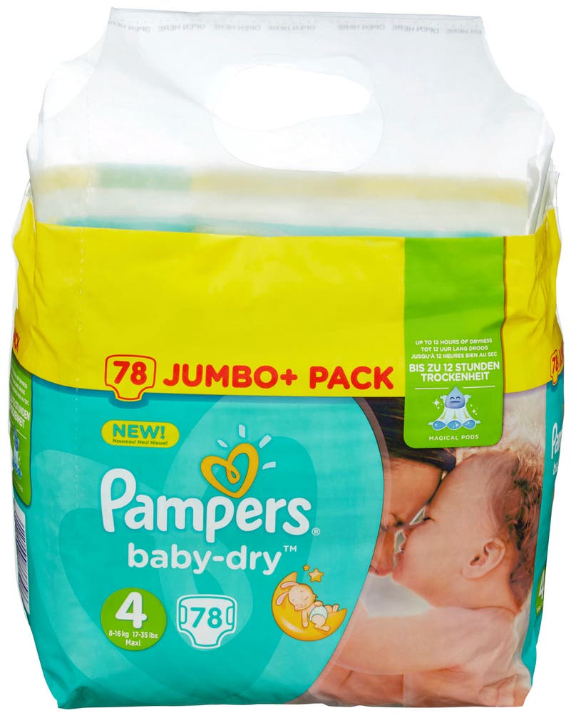 Pampers Bleie Baby Dry S4, 8-16kg