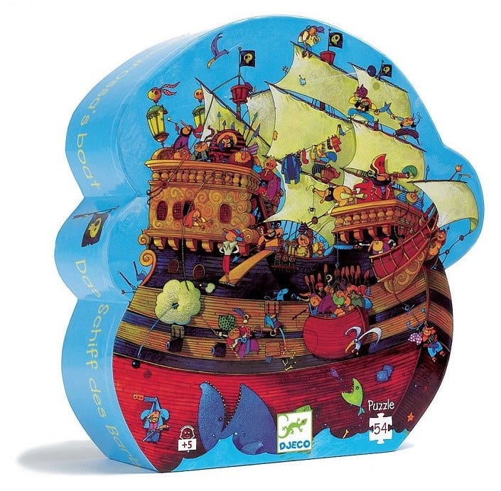 Sprell Puslespill med 54 Biter Piratskip