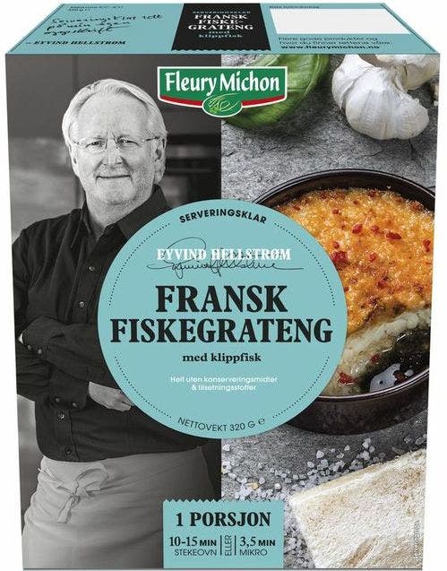 Fleury Michon Fransk fiskegrateng med klippfisk fra Eyvind Hellstrøm 1 porsjon
