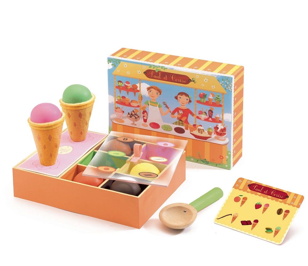 Sprell Iskrembutikk Paul og Cerise, lekemat i tre