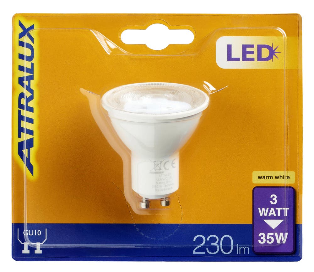 Attralux Lyspære Led 35w, Gu10, 230v