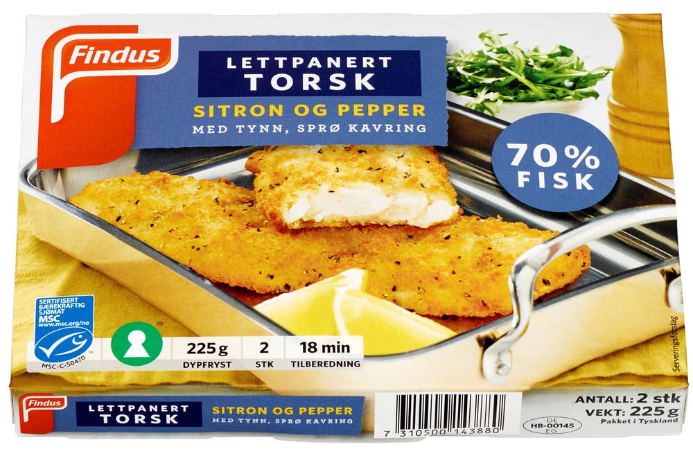 Findus Panert Torsk med Sitron & Pepper