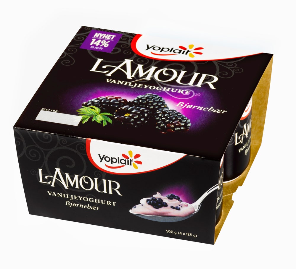 Yoplait L'amour Bjørnebær, 4x125g
