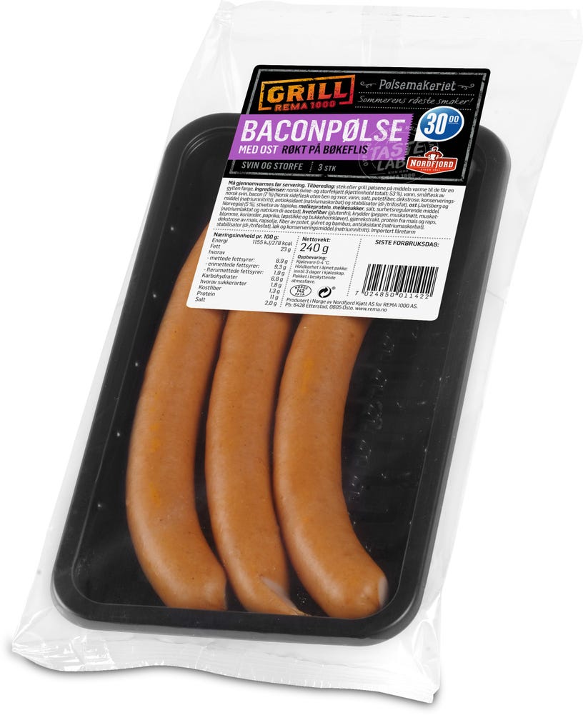 Nordfjord Baconpølse med Ost