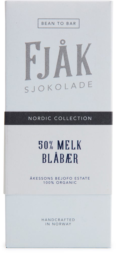Fjåk Økologisk 50% Melk & Blåbærsjokolade