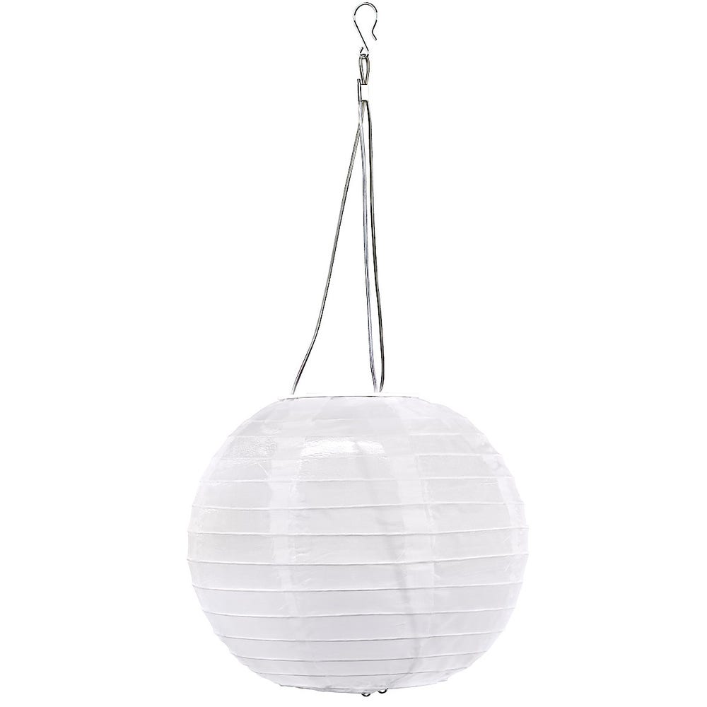 Clas Ohlson Risball med solcelle Hvit,  20 cm