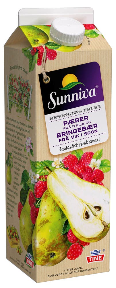 Sunniva Pære og Bringebær Juice