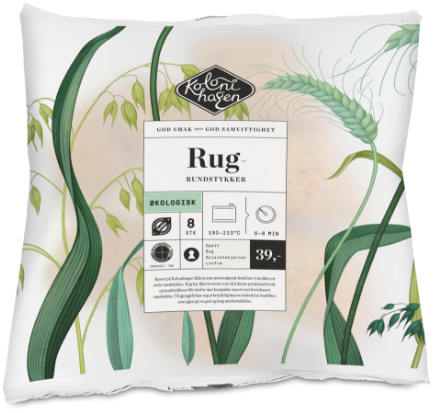 Kolonihagen Rundstykker Rug Økologisk, 8x70g