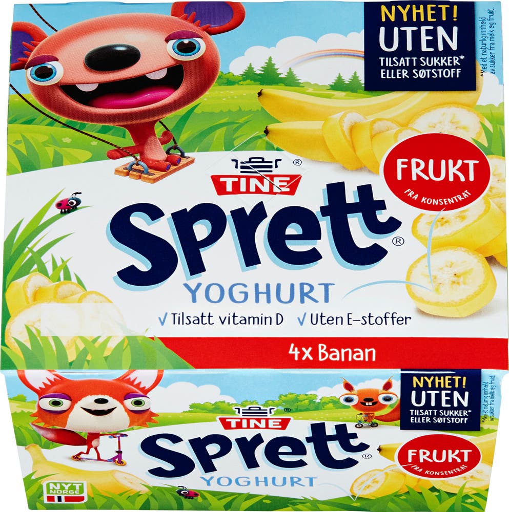 Tine Sprett Yoghurt Banan Uten 4x125g