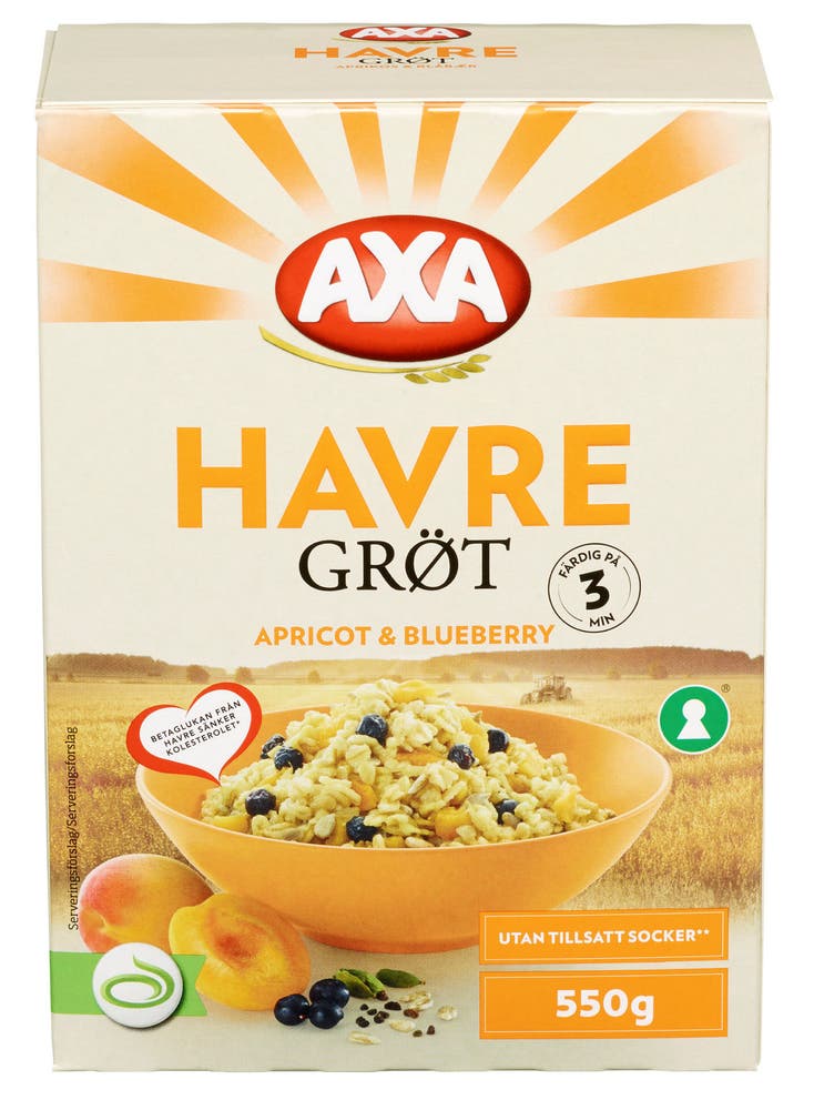 AXA Havregrøt Aprikos & Blåbær
