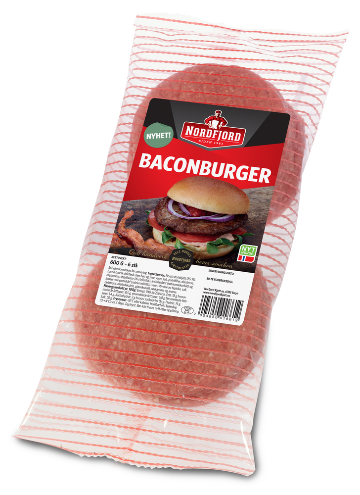 Nordfjord Baconburger 6 stk