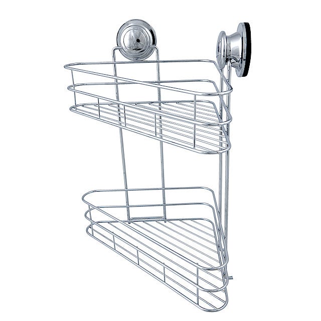 Clas Ohlson Dusjkurv hjørne sugekopp krom