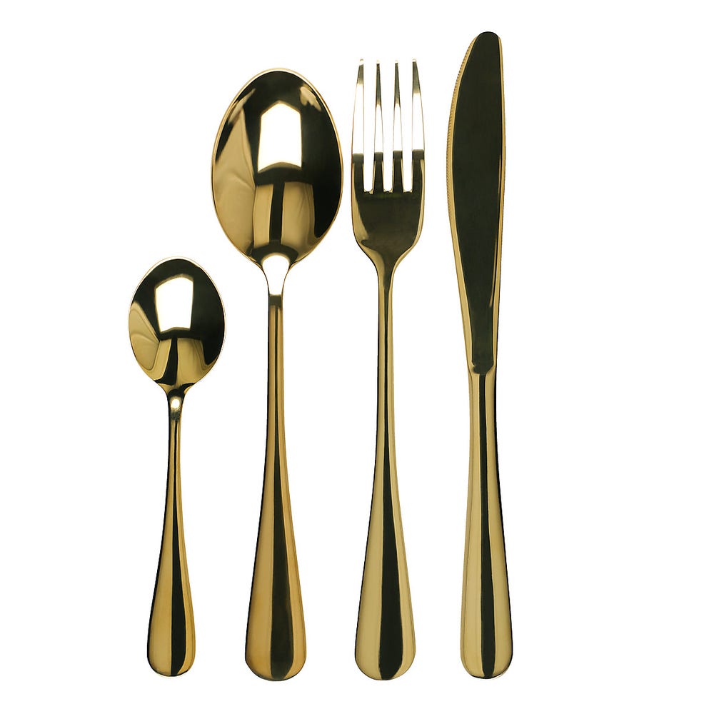 Clas Ohlson Bestikksett 24 deler Gullfarge