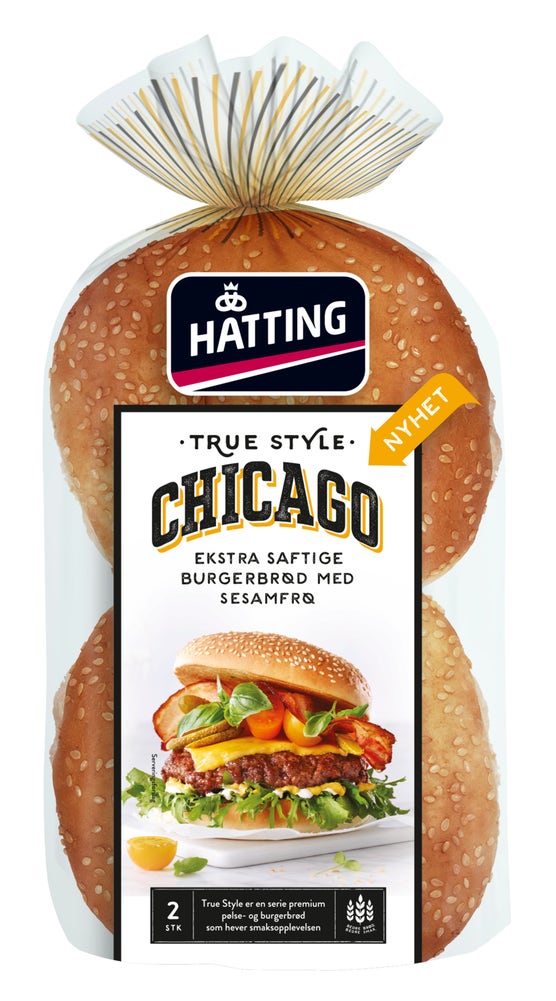 Hatting True Style Chicago Hamburgerbrød 2 stk