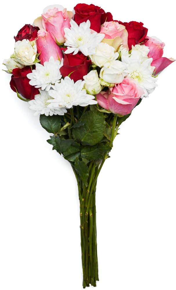 FreshFlowers Rosebukett Premium Brudeslør, Grenroser og Roser 50 cm