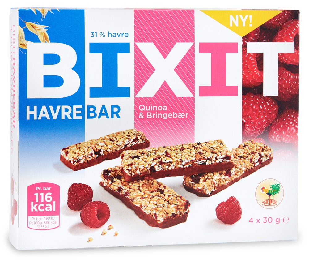 Sætre Bixit Havrebar Bringebær & Quinoa 4 stk