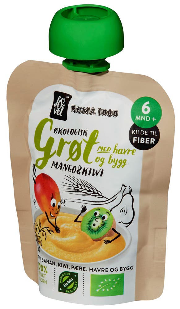 REMA 1000 Lev Vel Grøt Mango & Kiwi Fra 6 mnd
