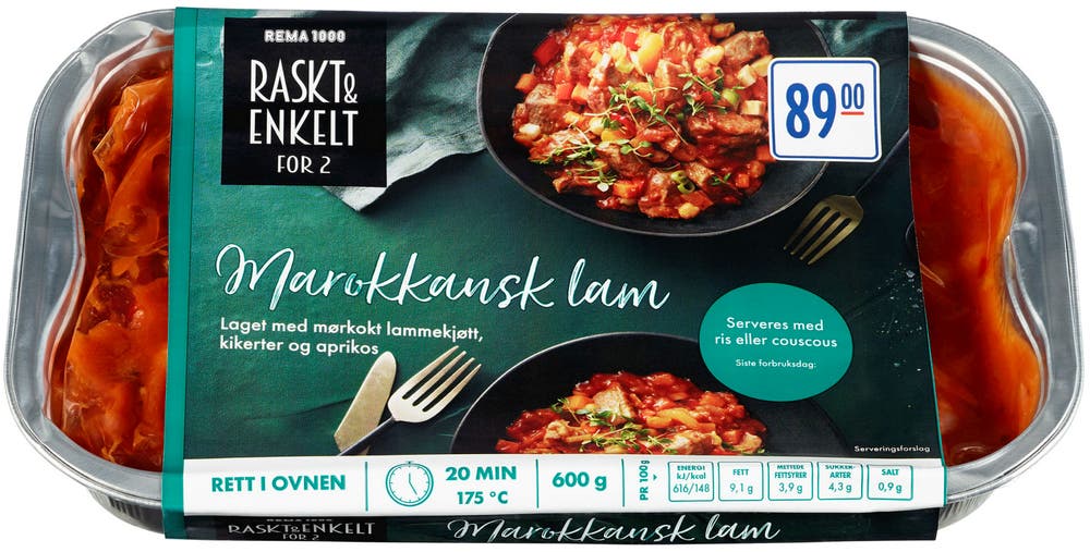 REMA 1000 Marokkansk Lammegryte Til 2 Pers