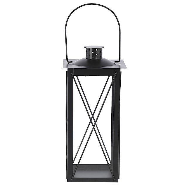 Lykt i metall sort 30 cm