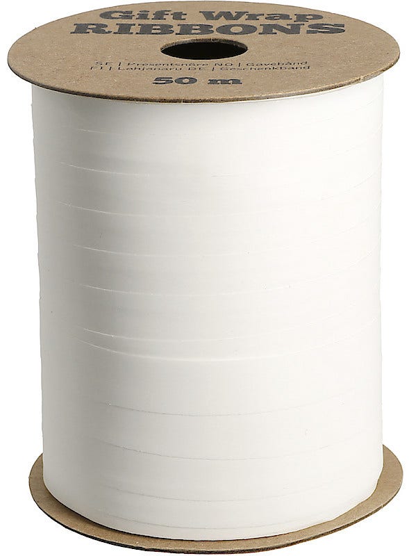 Clas Ohlson Gavebånd Hvit 50m