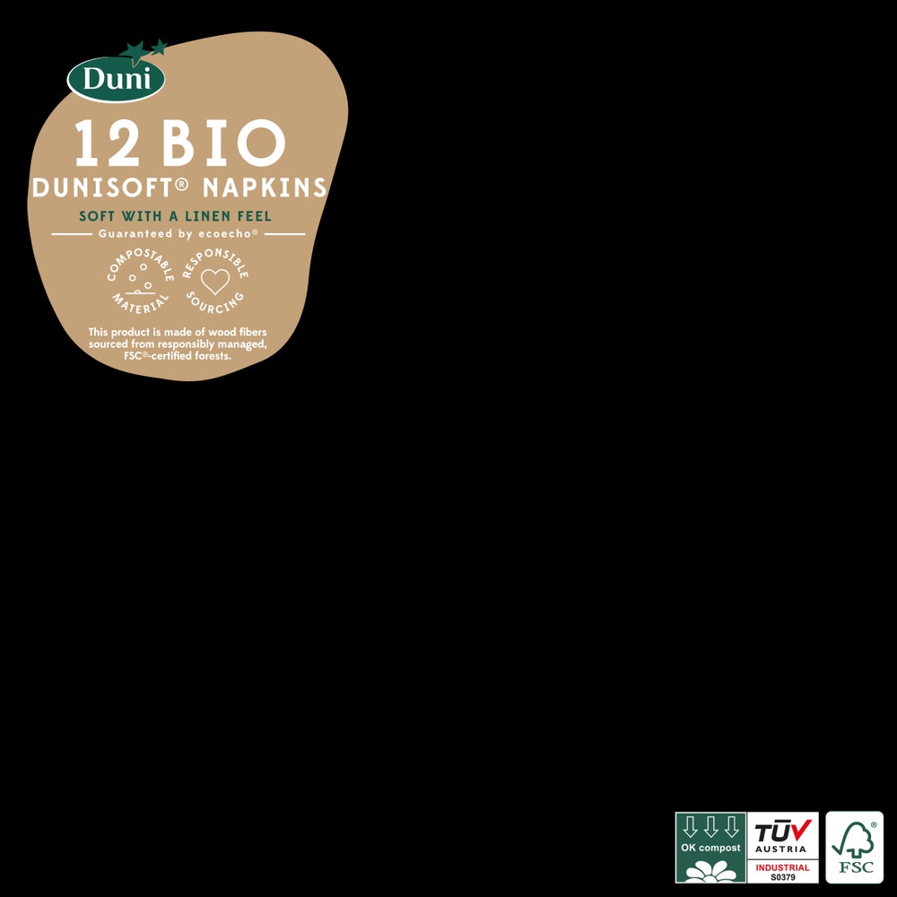 Duni Servietter Black Soft, 40x40cm