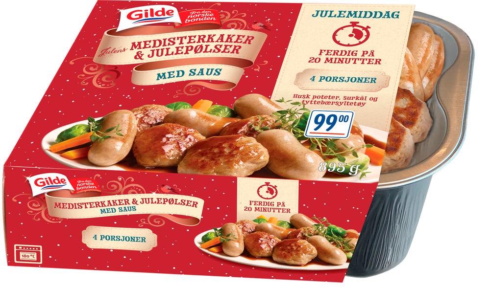 Gilde Juletallerken Medisterkaker Og Julepølse