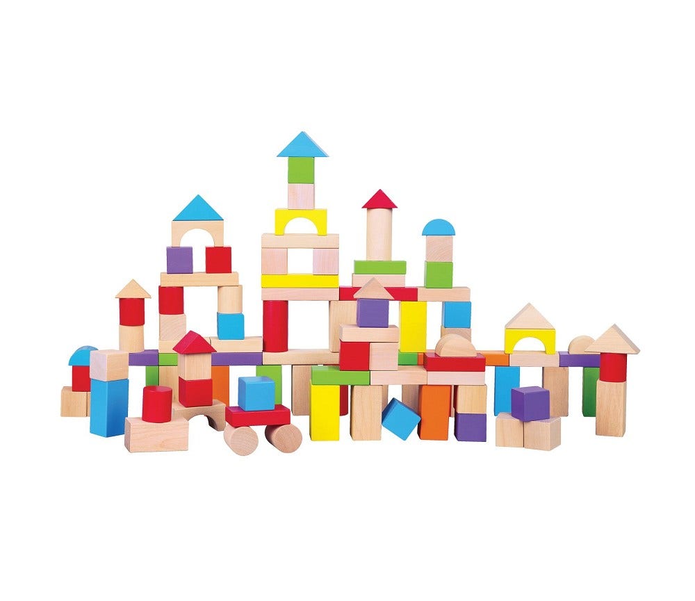 New classic toys Fargerike byggeklosser i tre