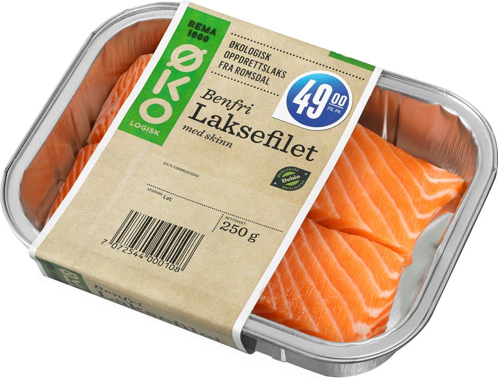 REMA 1000 Økologisk Laksefilet med Skinn