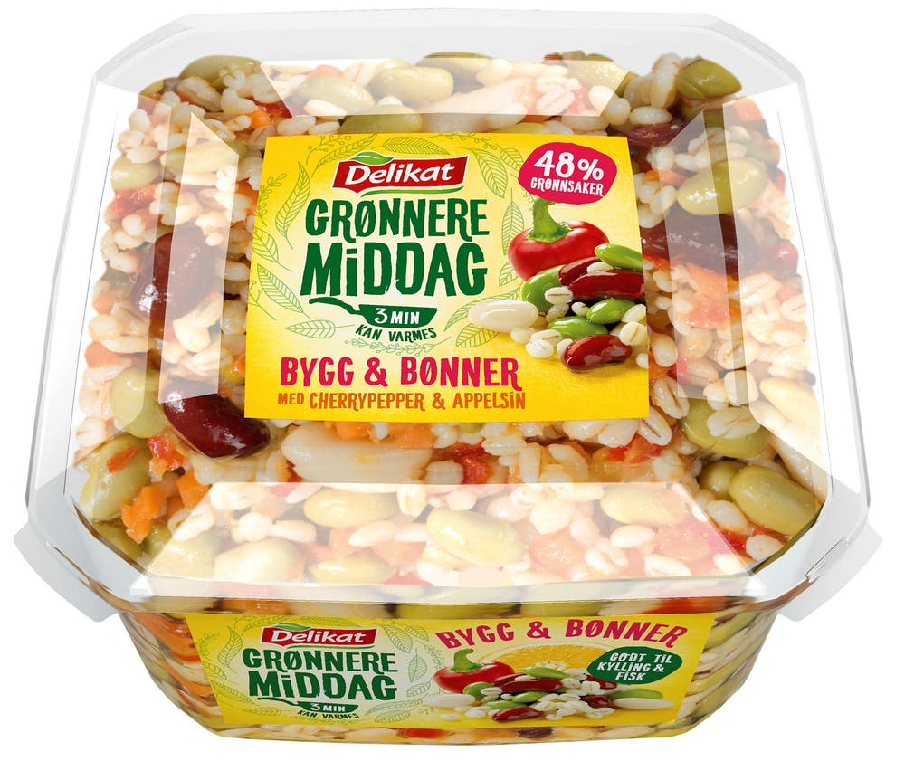 Delikat Grønnere Middag Med Bygg Og Bønner