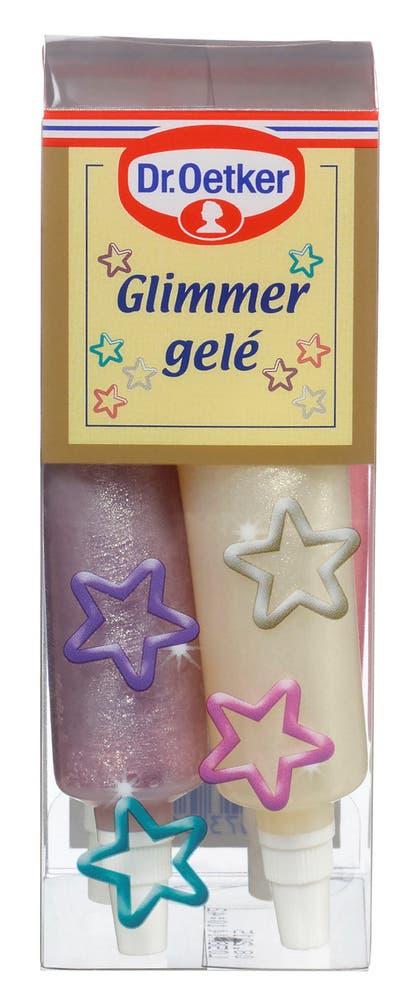 Dr. Oetker Kakepynt Glimmergele 4 tuber