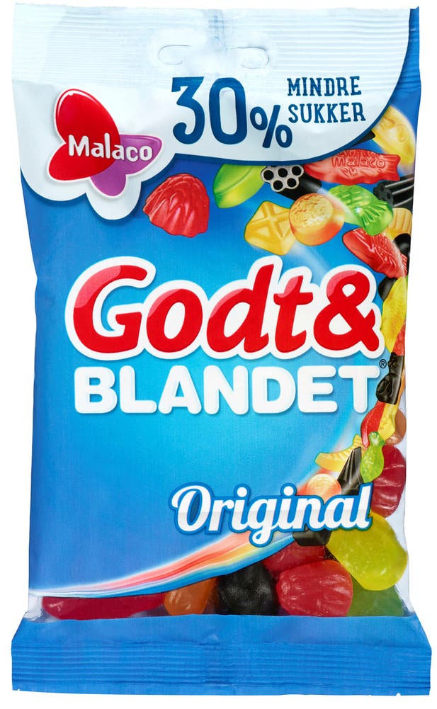 Malaco Godt & Blandet Original 30 % Mindre Sukker