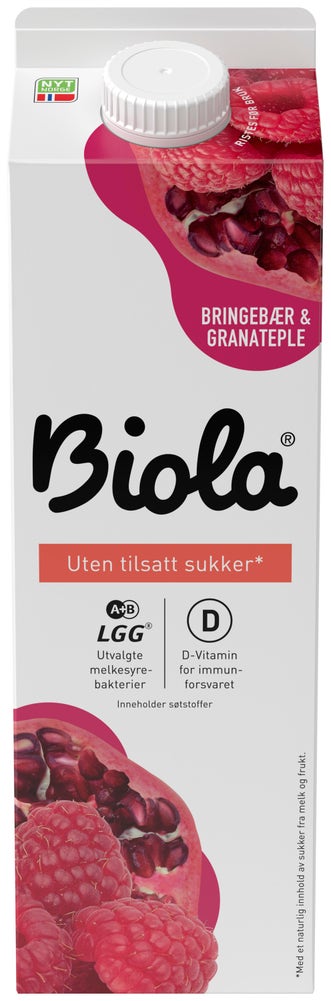 Tine Biola Granateple & Bringebær Zero