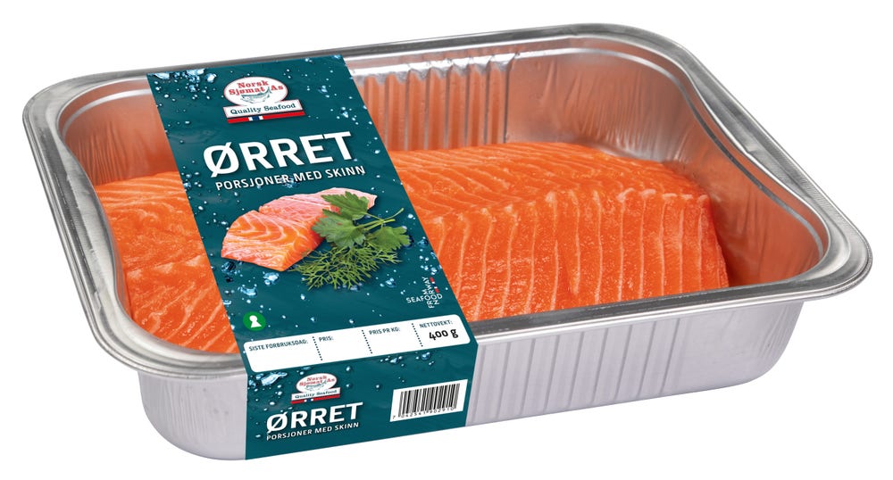Norsk Sjømat Ørretfilet med skinn Naturell, 4 skiver