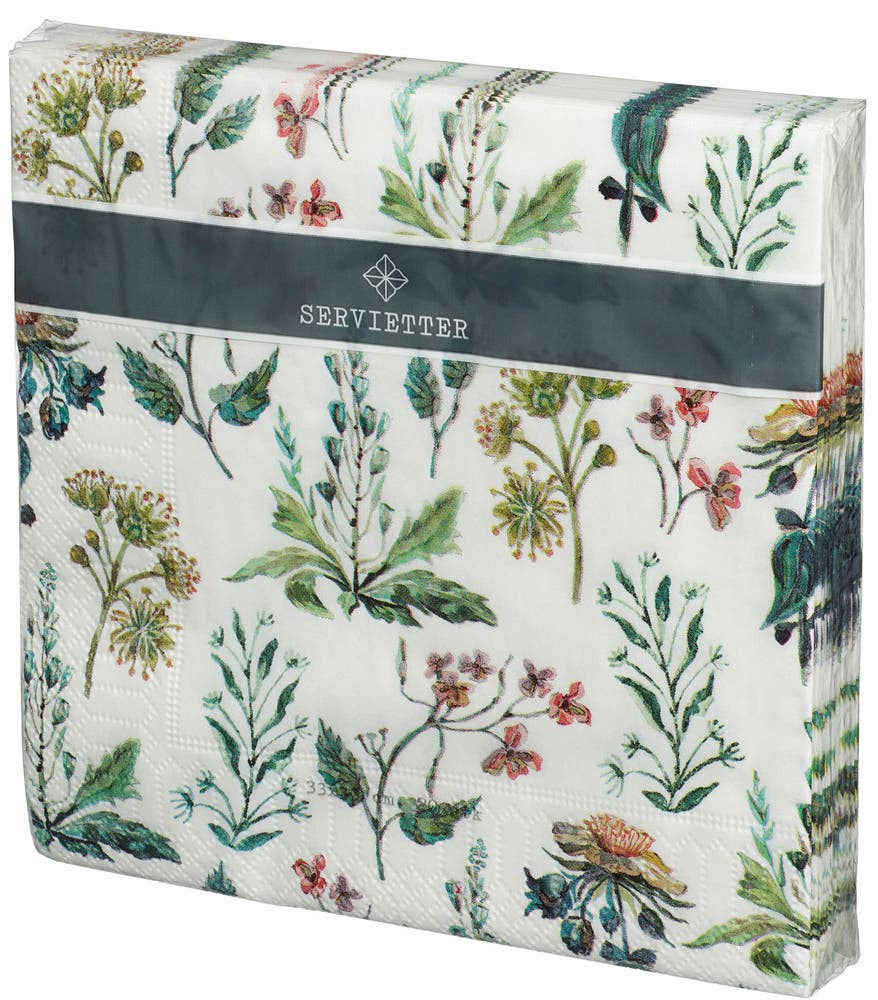 REMA 1000 Servietter med Blomstermotiv 33 x 33cm