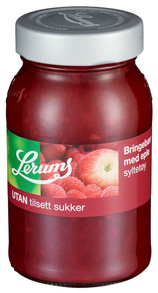 Lerum Bringebær & Eplesyltetøy Uten tilsatt sukker