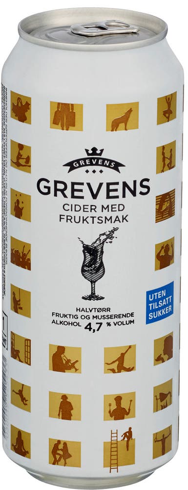 Grevens Cider Fruktsmak Uten Tilsatt Sukker