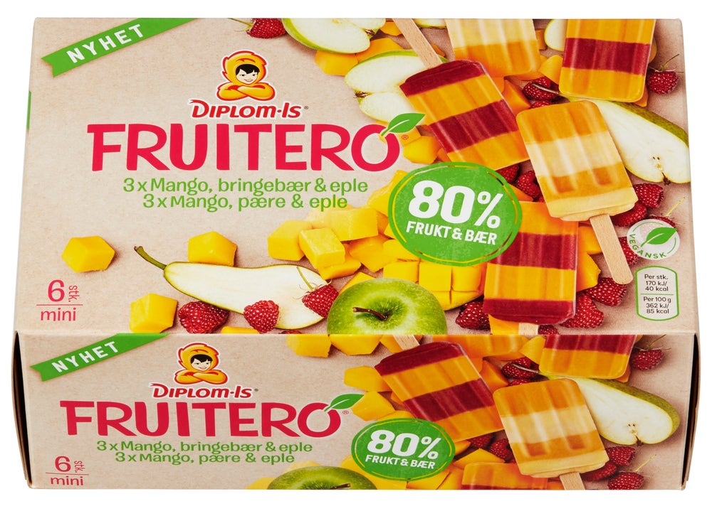 Diplom-Is Fruitero 80% Frukt og Bær 6 stk