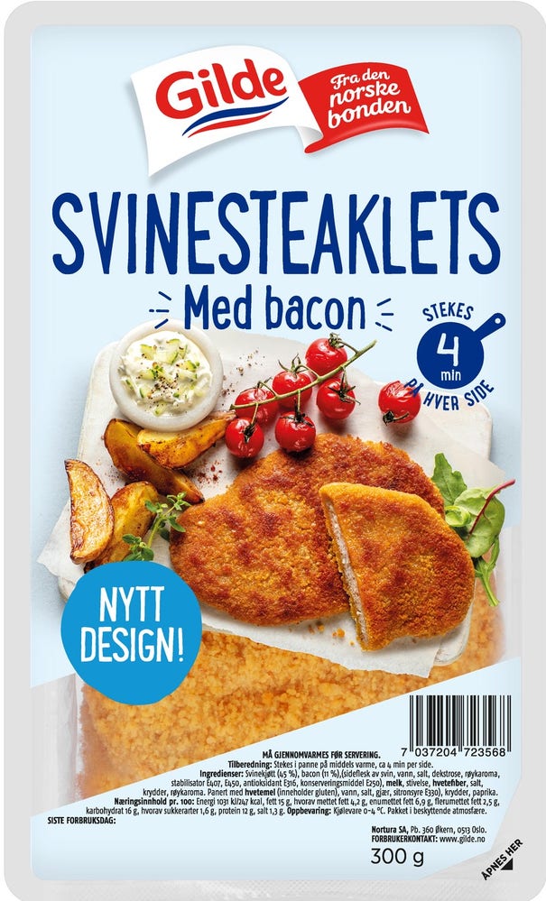 Gilde Svinesteaklets Med Bacon
