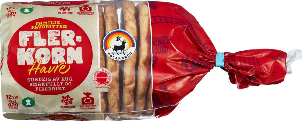 Polarbrød Flerkorn Havre 12 Stk
