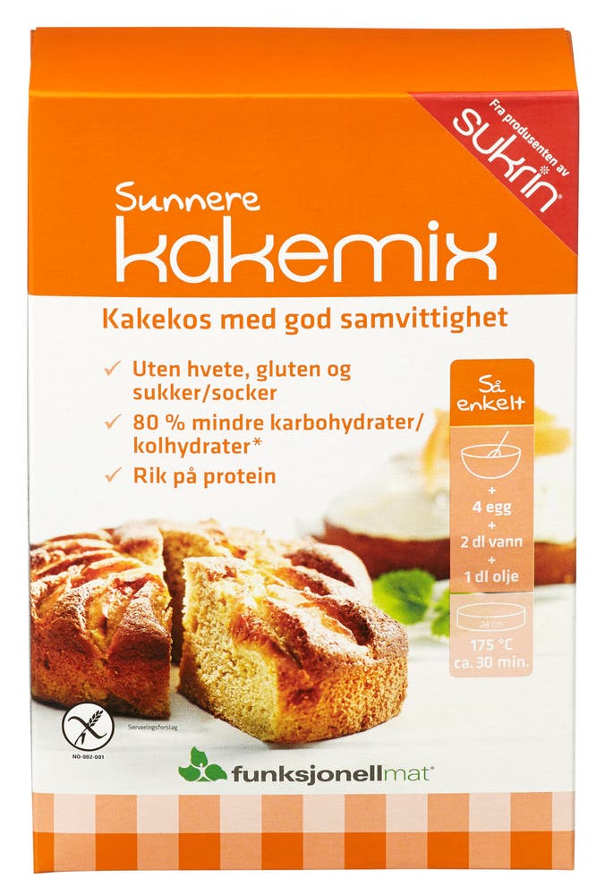 Sukrin Sunnere Kakemix Glutenfri