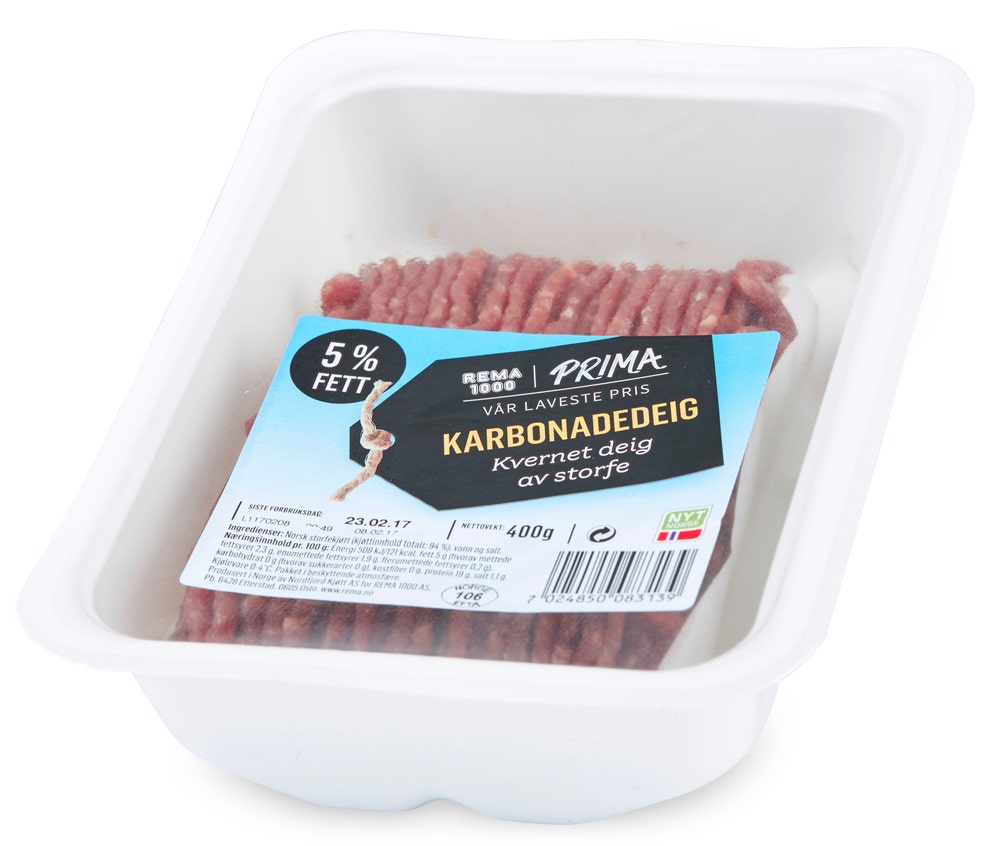 Kvernet Deig Av Storfe 5% fett