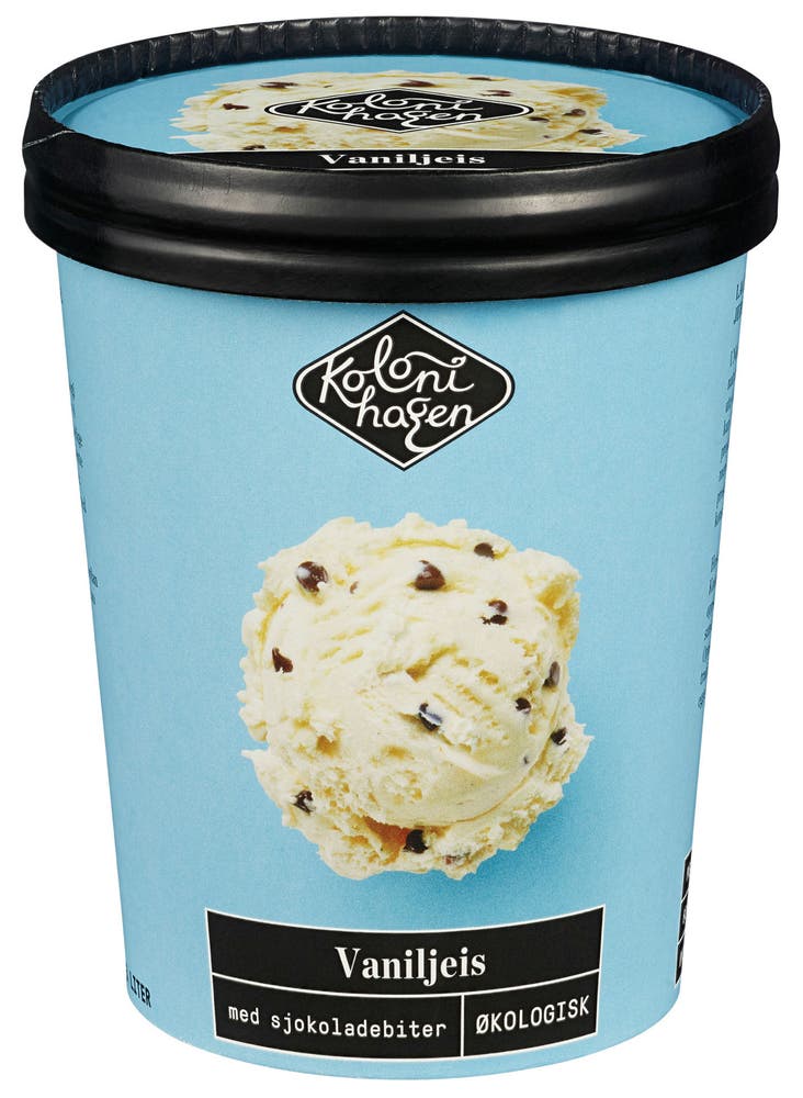 Kolonihagen Vaniljeis med Sjokoladebiter Økologisk