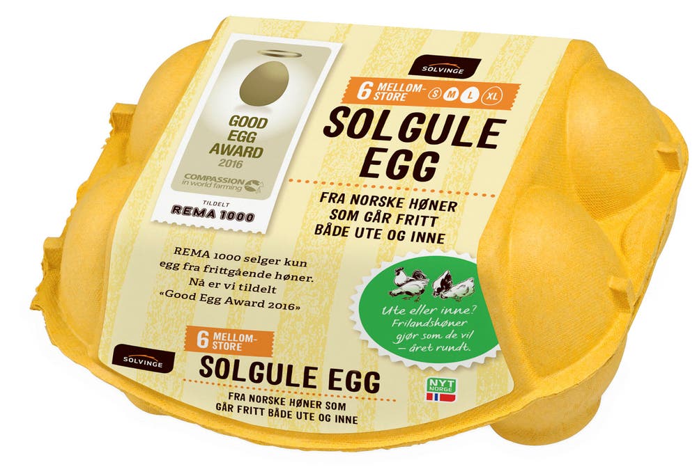 Solvinge Solgule Egg Fra Frittgående Høner Str. M/L
