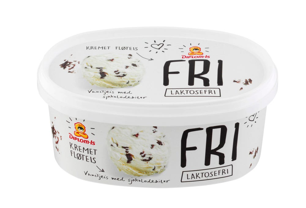 Diplom-Is FRI Vanilje Is med Sjokoladebiter Laktosefri