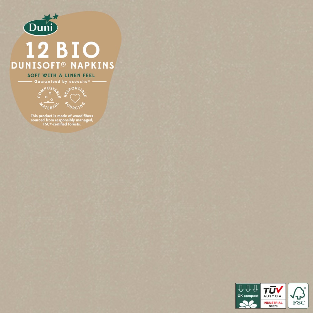 Duni Servietter Greige Soft, 40x40cm
