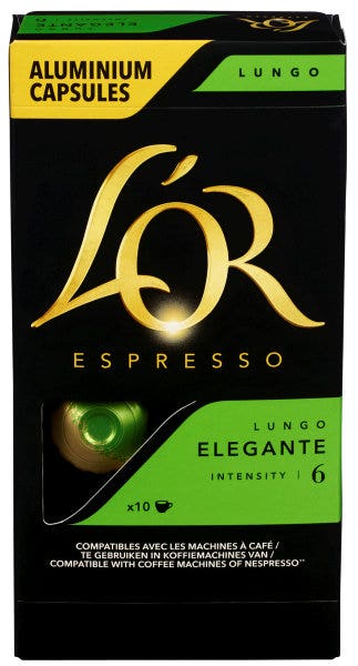 L'Or Kaffekapsler Lungo Elegante Intensity 6