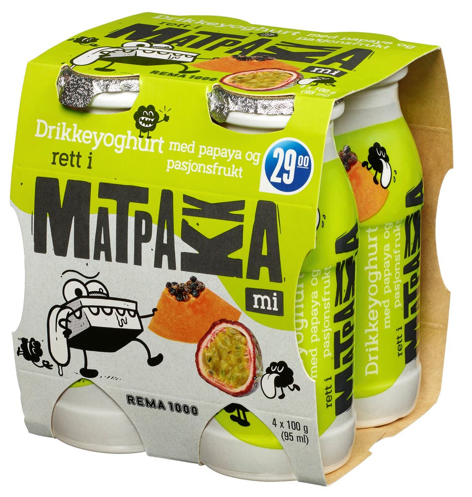 Drikkeyoghurt Papaya/pasjon 4x100g