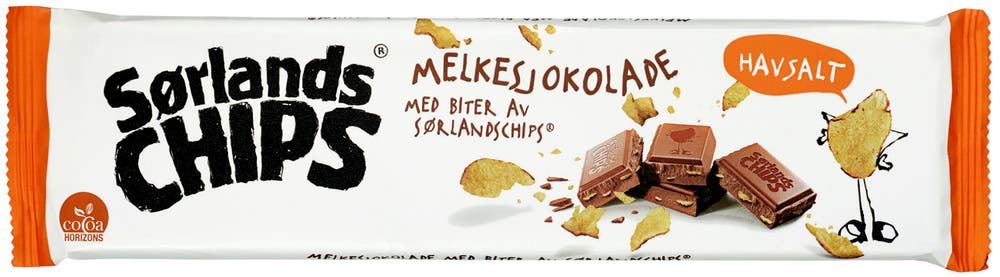 Sørlandschips Melkesjokolade med Chips