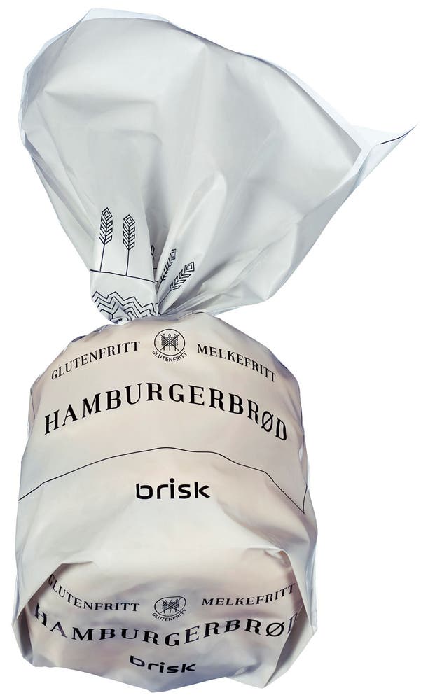 Brisk Hamburgerbrød Gluten og Melkefritt, 4 stk